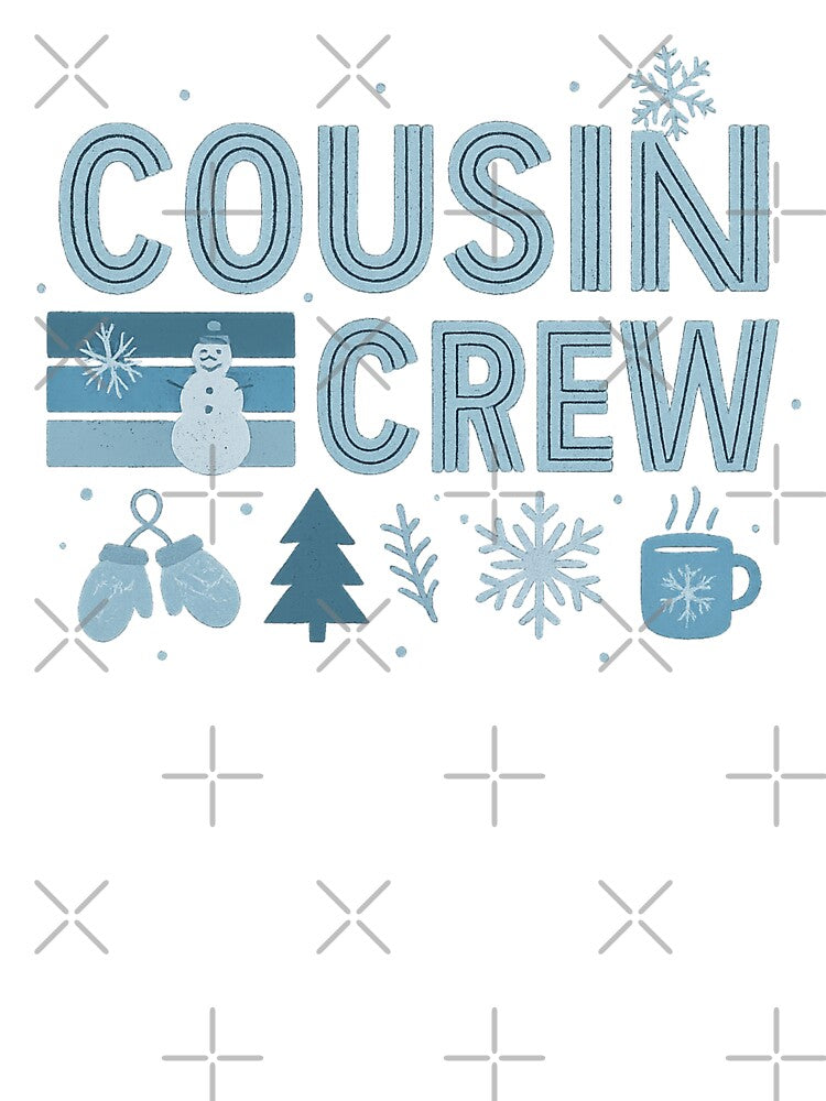 Cousin Crew Winter Snow Retro – Snowman Mittens Snowflake Family Matching by HastyHouse