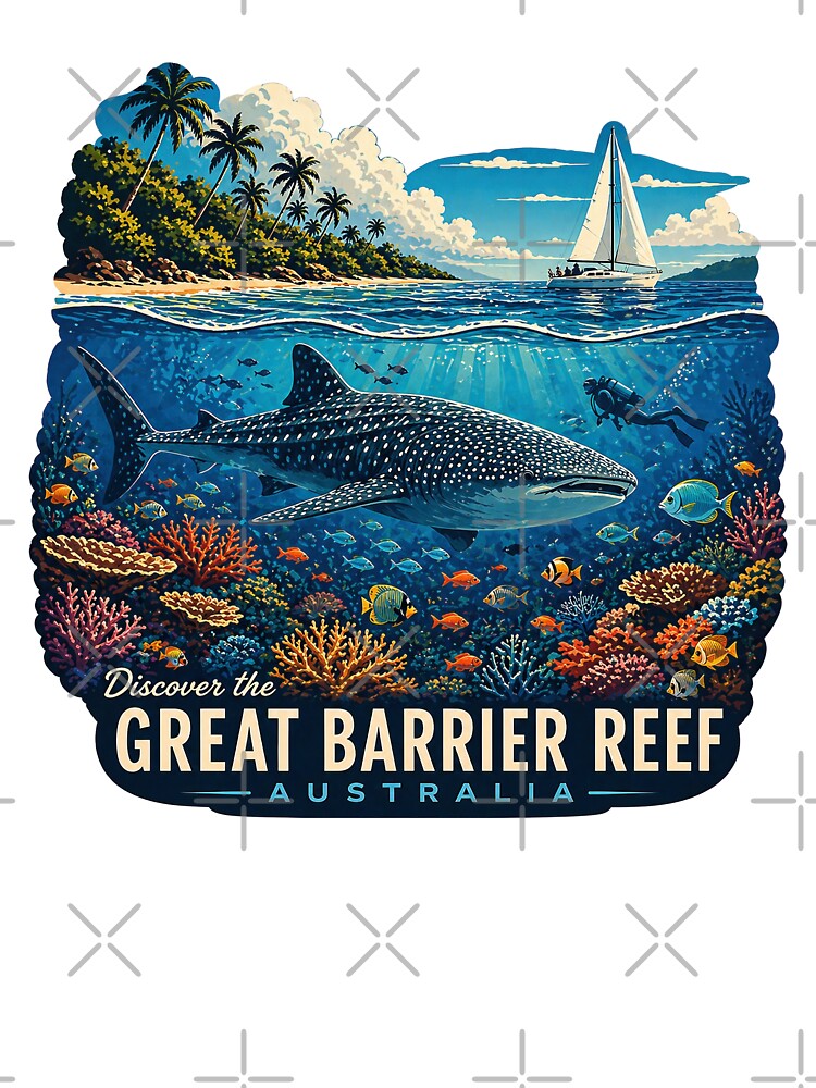 Great Barrier Reef Whale Shark Sticker Ocean Marine Life Australia by pod24