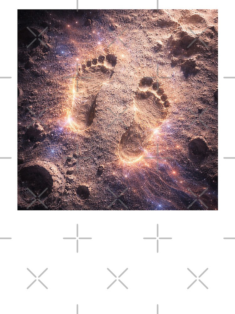 Jesus Footprint on the Moon – Moon Aesthetic Celestial Space Art by ImaginingNebulae