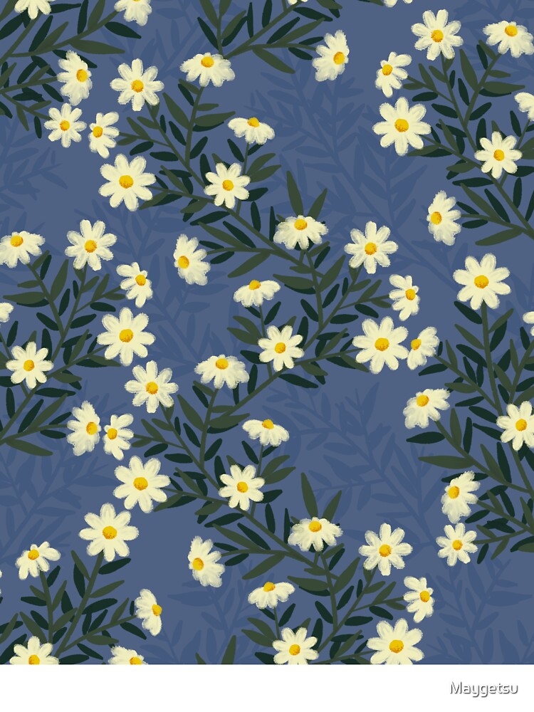 Daisy on purple with background by Maygetsu