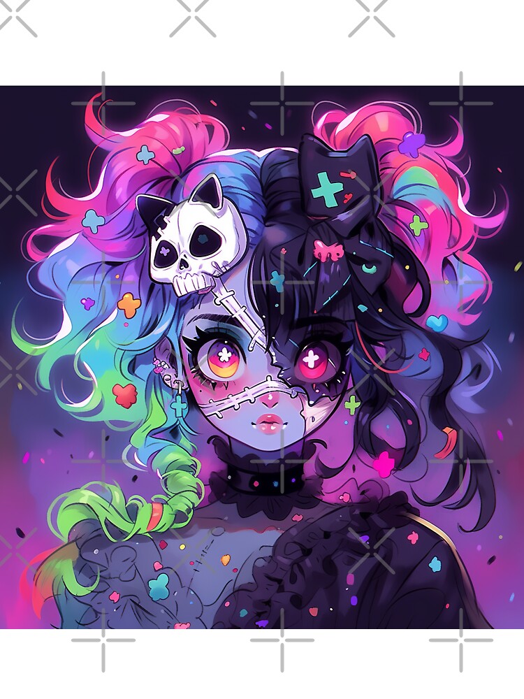 Neon Goth Anime Girl Aesthetic by bubblegoth