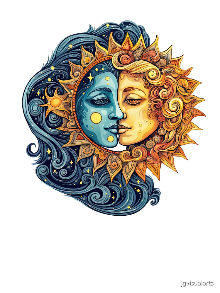 Sun and Moon: Celestial Harmony Illustration by jgvisualarts