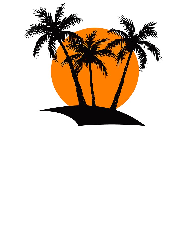Palm Tree T-Shirt – Minimal Beach Sunset Silhouette Graphic Tee by VikArtStudio