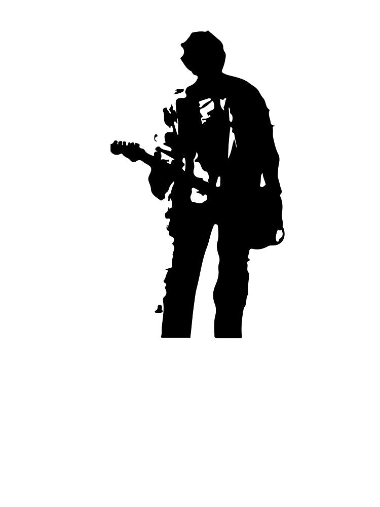 90s Grunge Rock Guitarist Silhouette by Hilmanku