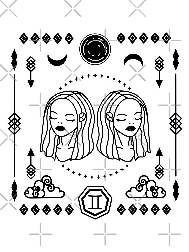Gemini Star Sign in Black by CrystalCrush