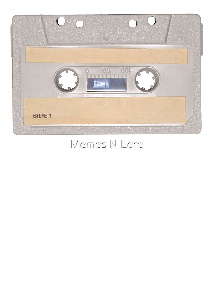 Retro Music Cassette Tape Grey by Memes N Lore
