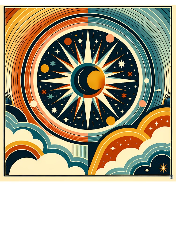 Celestial Sun Moon Starburst by InkSmithery