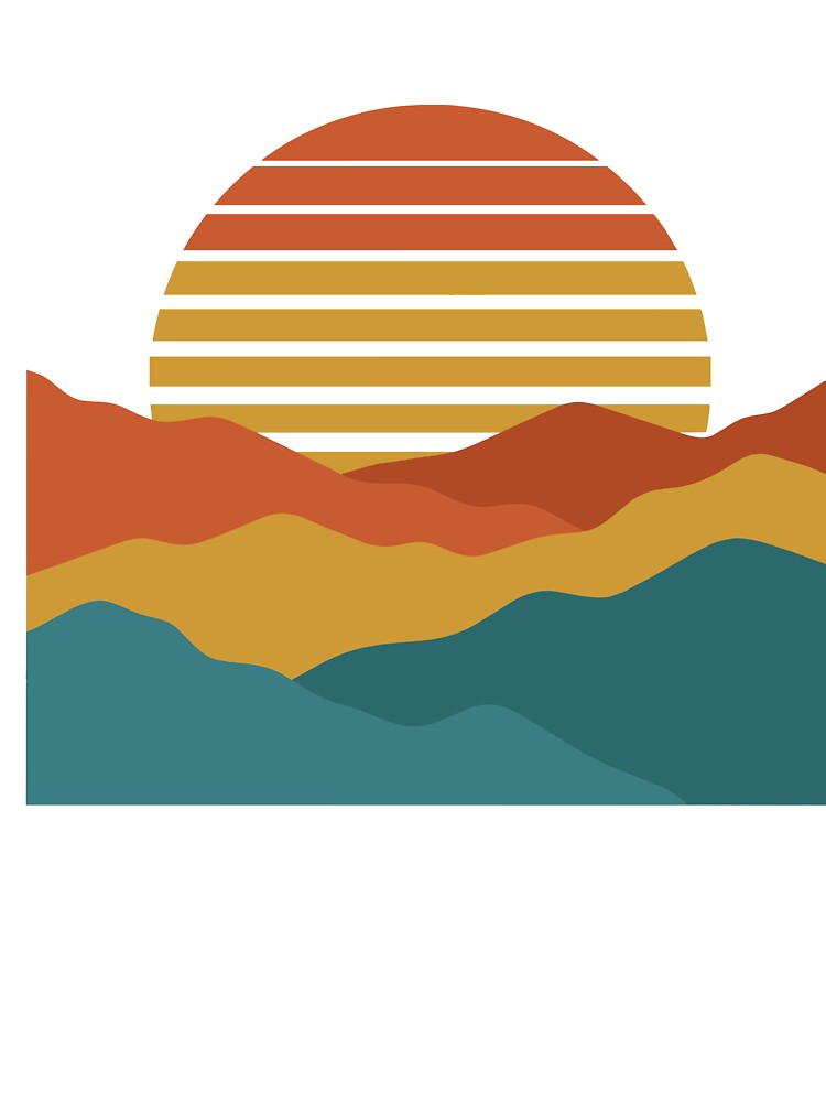 Retro 70s Sunset Over Layered Mountains by SithCreation