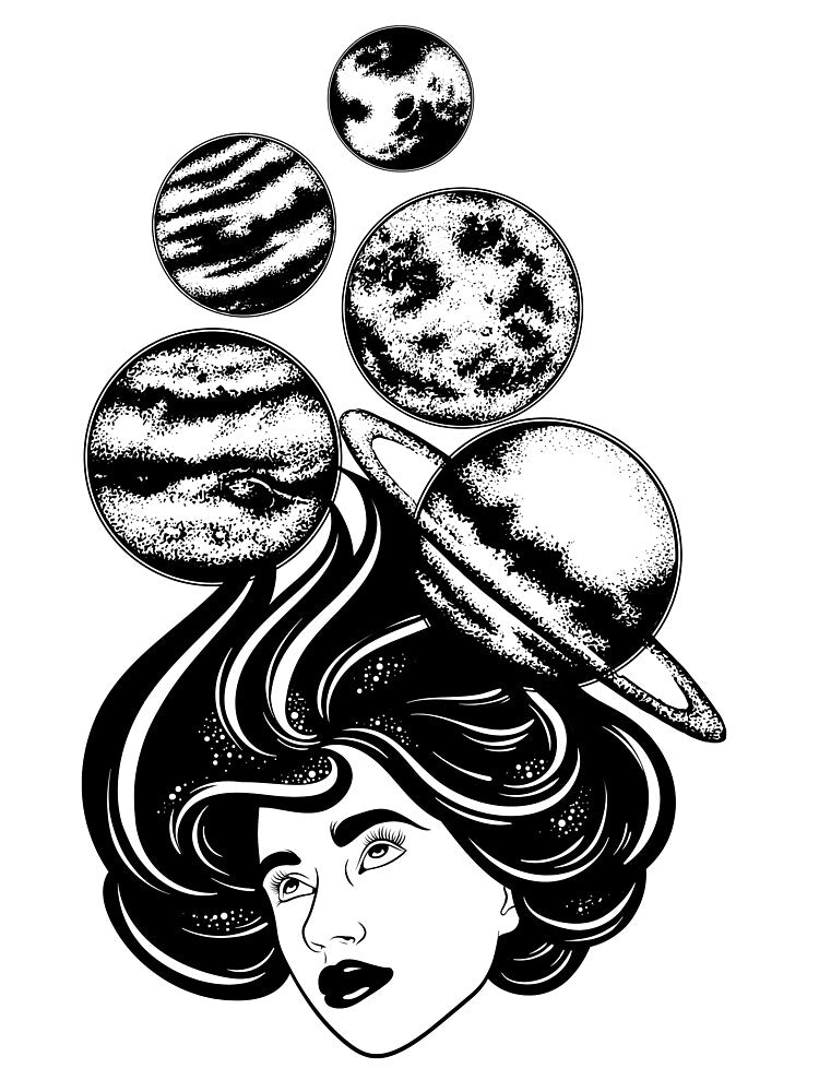 Universe In My Hair | Perfect For Your Goth, Wiccan, Alternative Friends by LemonDemonzzz