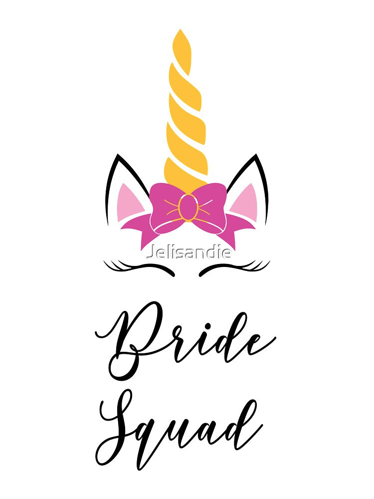 Bride Squad Bachelorette Party Unicorn Gold Shirt Bridal Shower for Woman by Jelisandie
