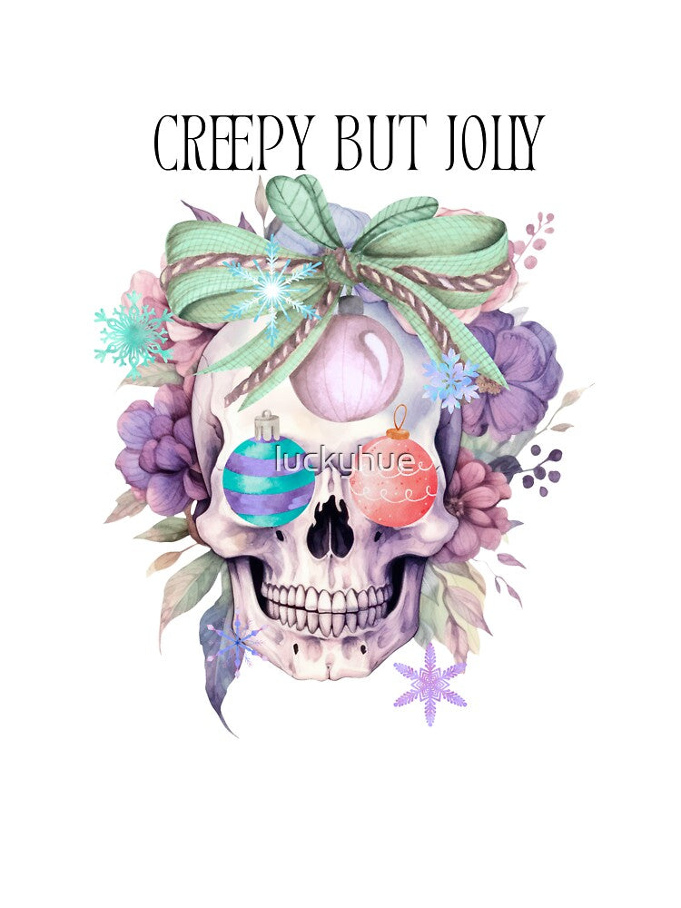 Goth Christmas Skull | Pastel Goth Holiday Aesthetic Design Creepy But Jolly by luckyhue
