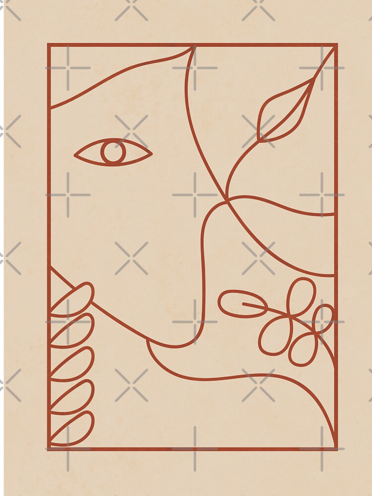 Woman Lines Botanical Earth Tones by technicolorable_art