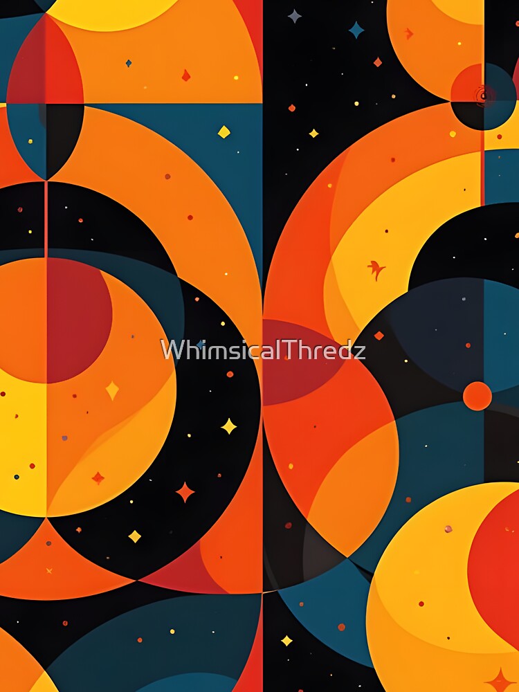 Solar Rhythm – Bauhaus Pop Art Sun & Moon Shapes by WhimsicalThredz