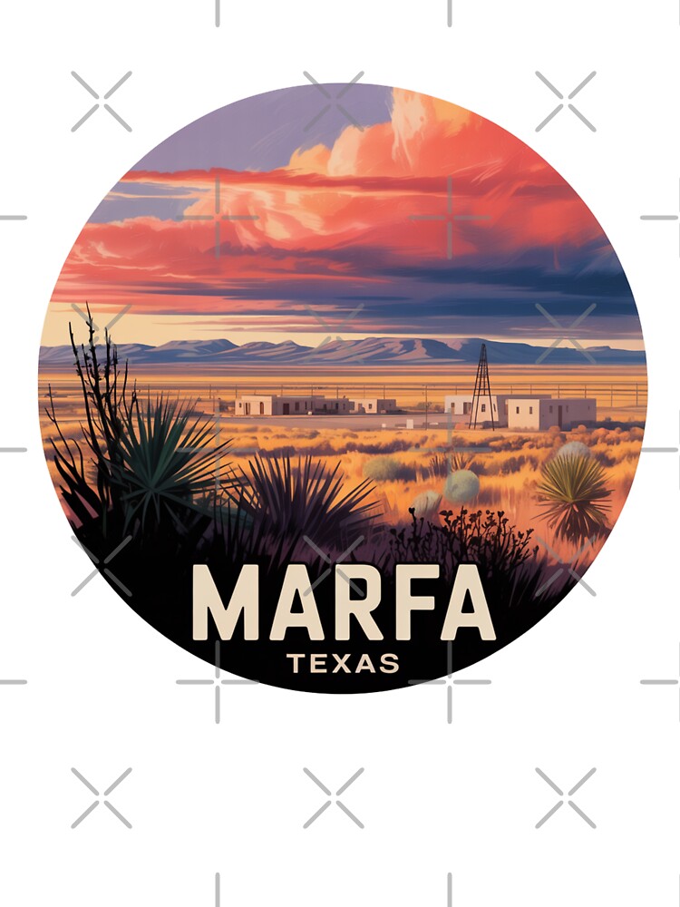 Marfa Texas Desert Style Sunset Illustration by CircinusStore