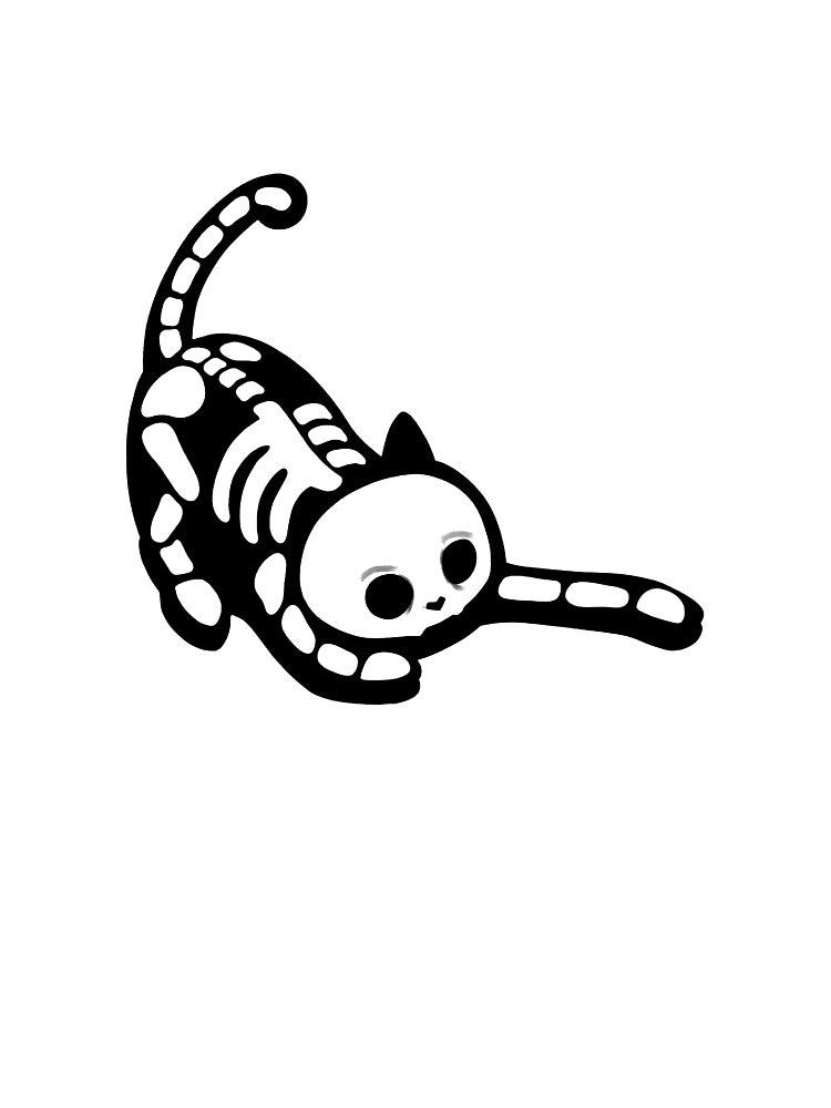 Creepy Cute Skeleton Cat | Spooky Halloween Design by babybirby