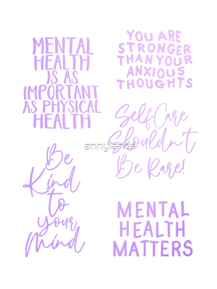 Mental Health Messages And Reminders Sticker Pack PurplePink by annylands