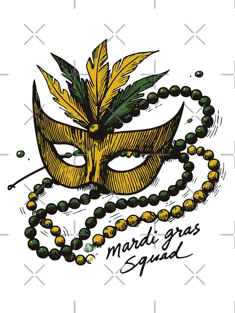 Mardi Gras Squad Mask Beads Festive Spirit by LuminOrb