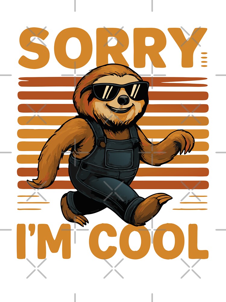 Cool Sloth with Retro Sunset Stripes by Spill & Signal