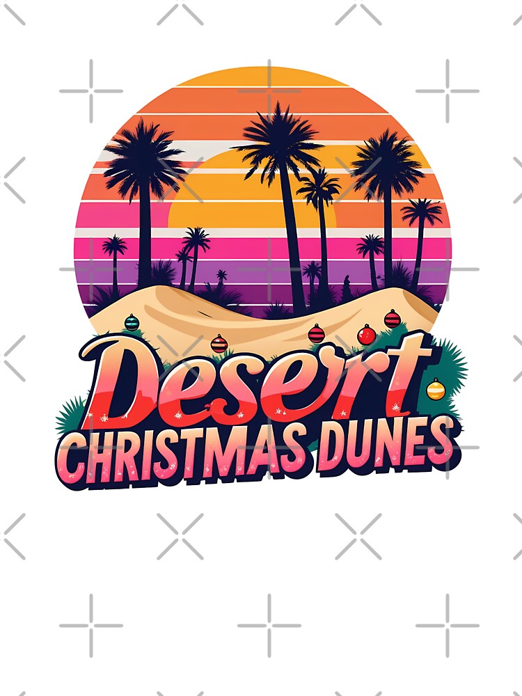 Desert Christmas Dunes – Retro Tropical Holiday Sunset with Palm Trees and Cacti by LoliDesignShop