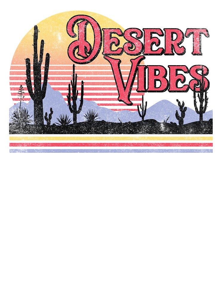Desert Vibes Retro Sunset Striped Western Cactus by The secret storage room