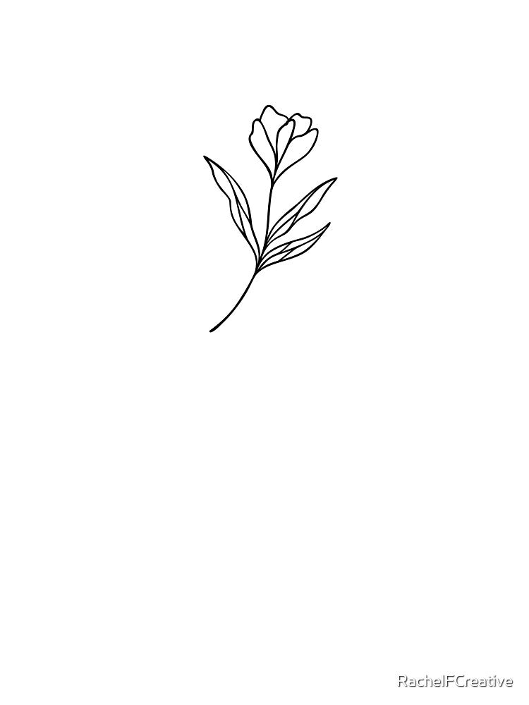 Wildflower Line Art Design by RachelFCreative