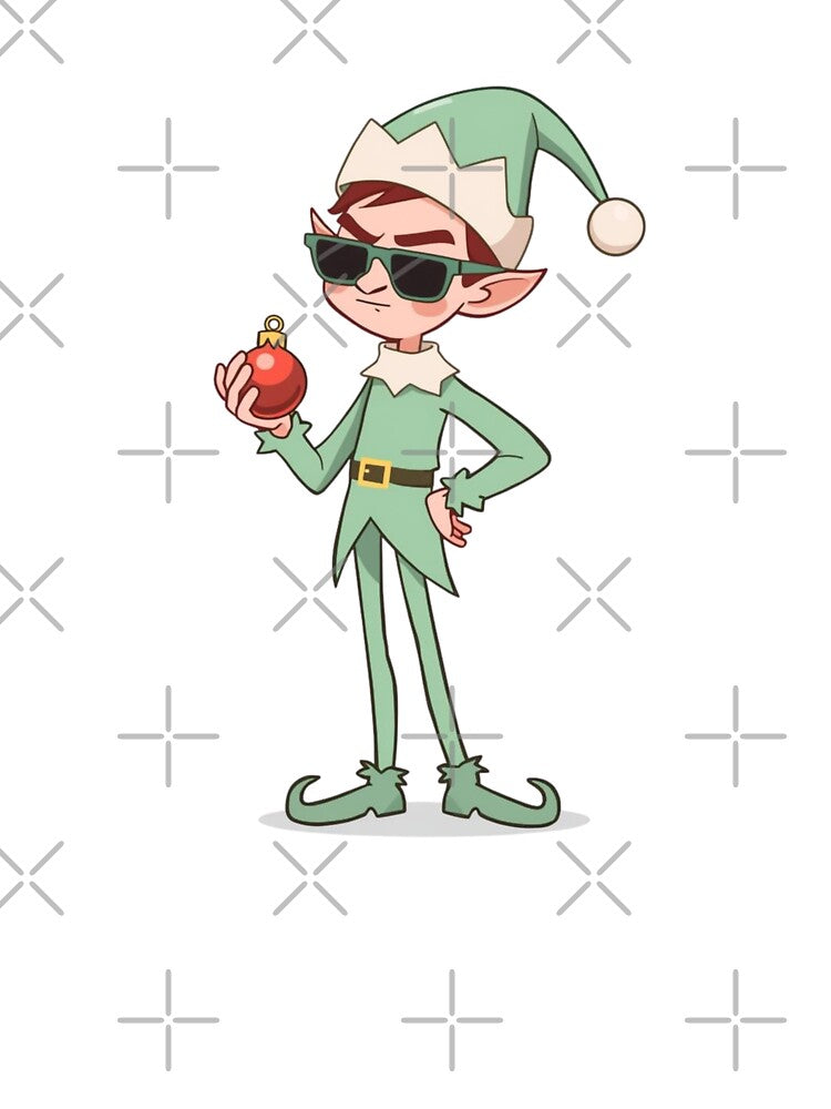 Cool Elf with Christmas Ornament – Funny Sassy Holiday Design by jelonkaa