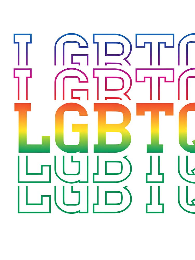 Bold Rainbow "LGBTQ" Pride Typography LGBTQ+ Colorful Design by MillennialVibe