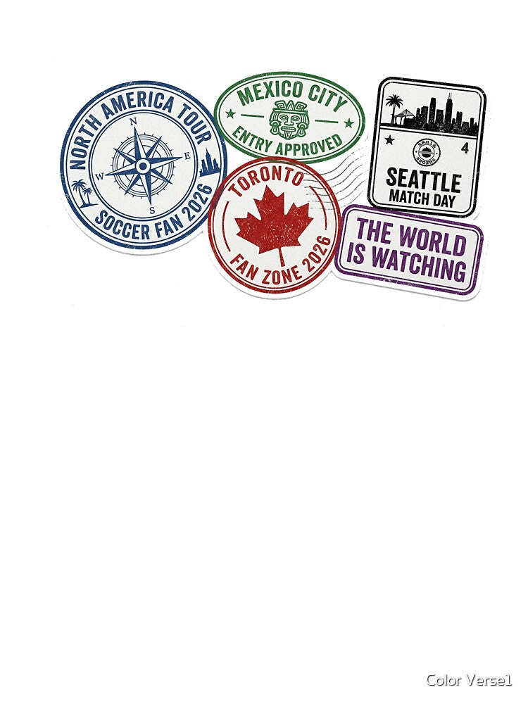2026 Football North America Tour Passport Stamps - Fan Travel Gear by Color Verse1