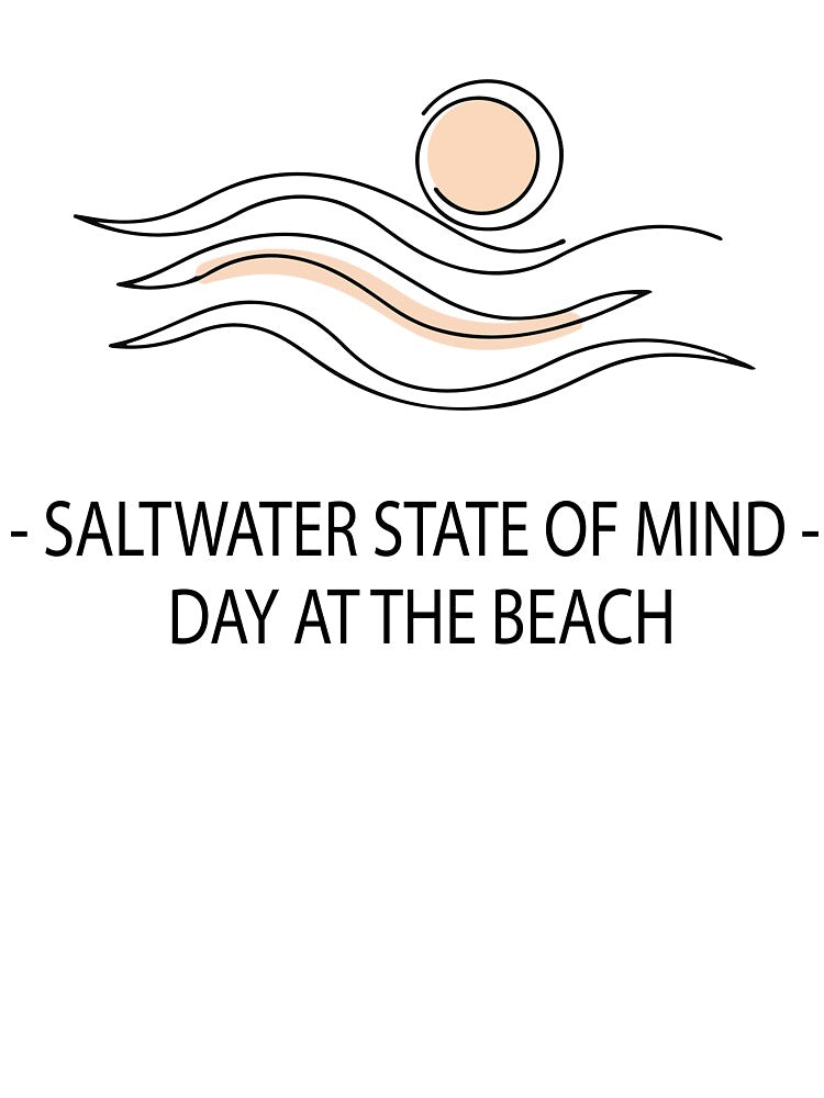 Saltwater State of Mind Beach Shirt, Minimalist Ocean Waves Sunset Tee, Day At The Beach Summer Graphic T-Shirt by Design-Pro-21