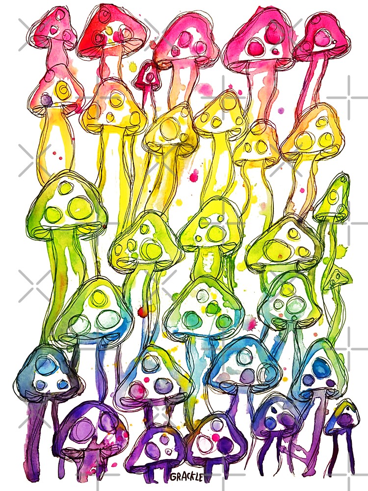 Doodle Mushrooms by JanGrackle