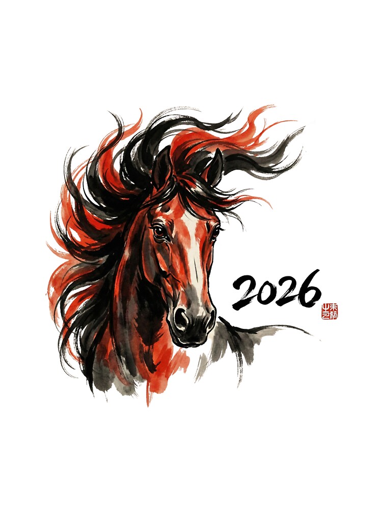 2026 Year of the Fire Horse - Dynamic Ink Wash Art V.6 by xMErCUrY03x