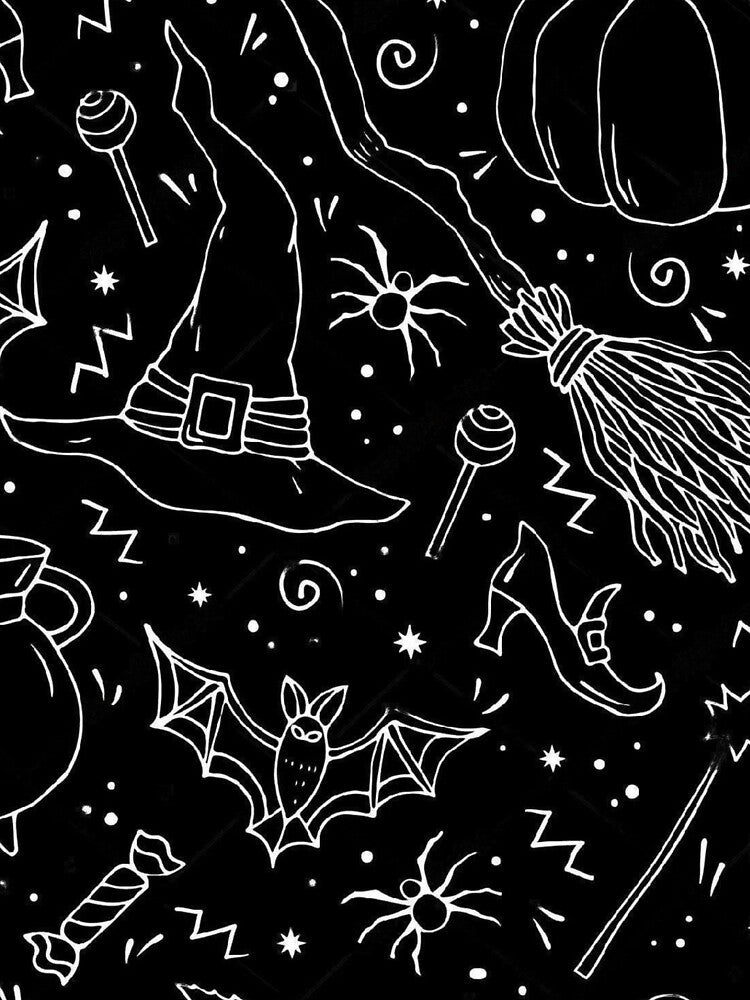 seamless pattern with Halloween hand drawn linen by ketkidesign
