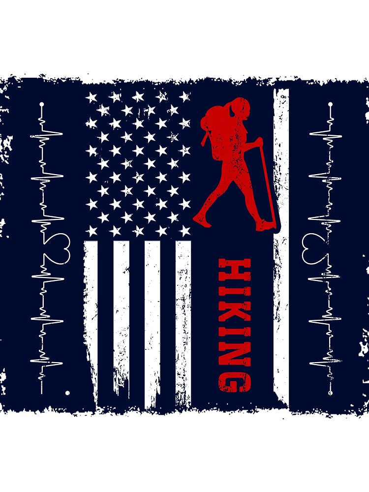 Hiking America Flag Blue Retro by LittleFunky79