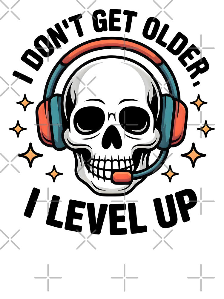 Gamer Skull Level Up – Retro Headset Design by CalmDownZone ⭐️⭐️⭐️⭐️⭐️