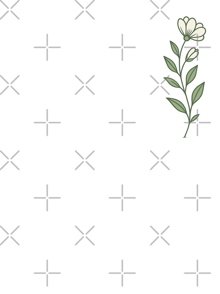 Minimalist White Flower Botanical Line Art by BestChoiceService