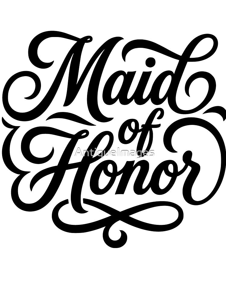 Maid of Honor Wedding Party Script Design by AntiqueImages