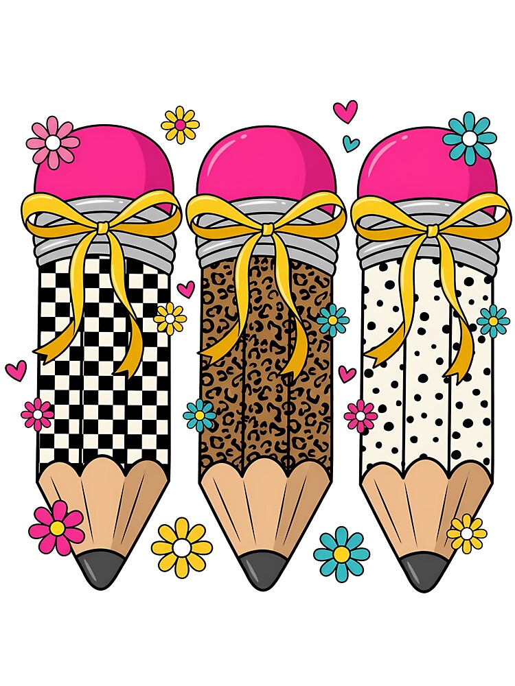 Cute Coquette Yellow Bow Pencil Back To School Teacher by KroghDs