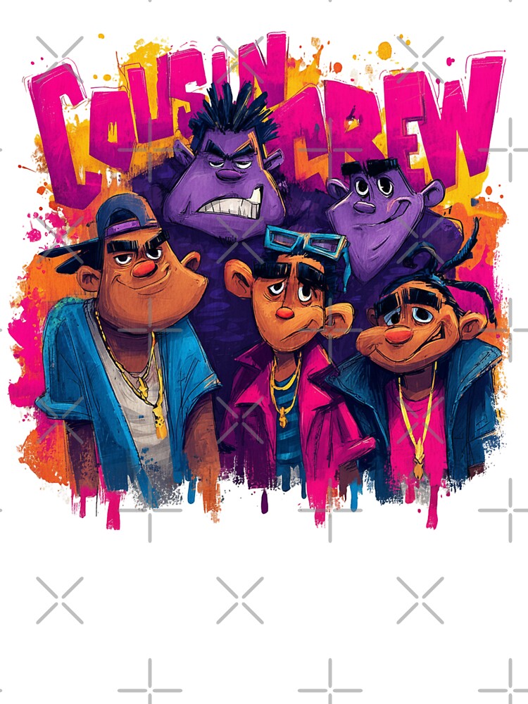 Cousin Crew Street Art – Hip Hop Style Family Reunion Graphic Tee, Graffiti Characters Family Matching T-Shirt by Happy'CLICK'