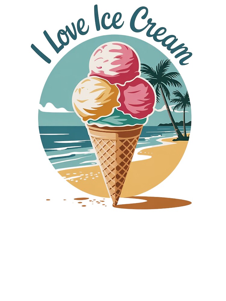 "I Love Ice Cream - Retro Summer Beach Design" by Tomasz  Siennicki