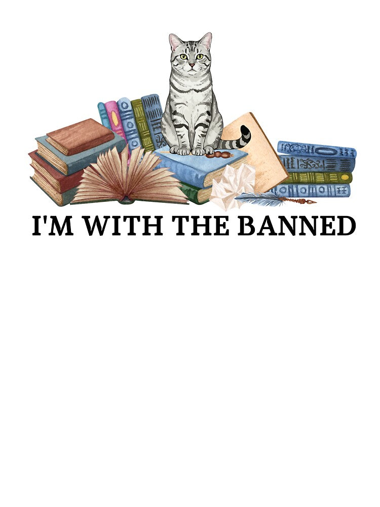I'm With The Banned Book and cat Lover by Aminesnip