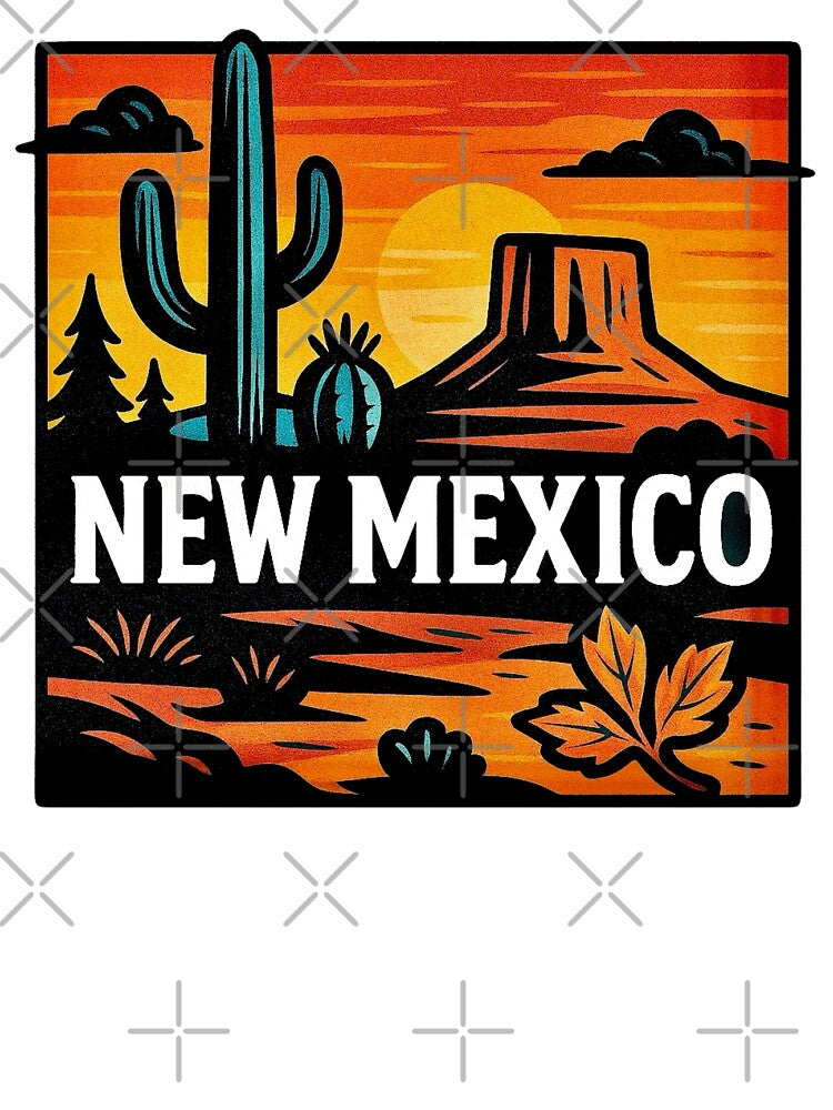 New Mexico Desert Sunset -- Cactus & Mesa by Myra365Art