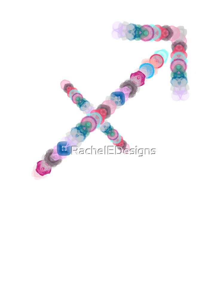 Spirograph Sagittarius Zodiac Horoscope Symbol by RachelEDesigns