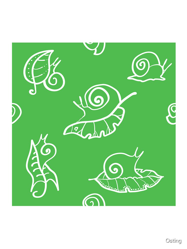 Green doodle snail pattern by Osting