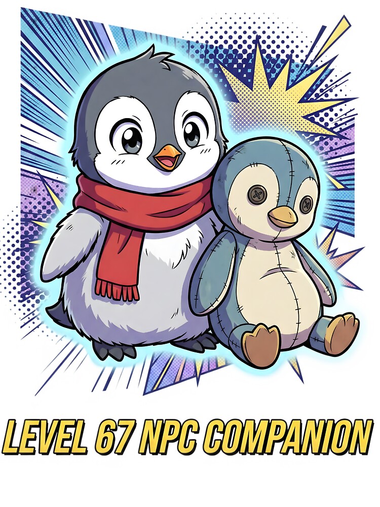 Level 67 NPC Companion Cute Penguin Gamer by AnnDesignStudio