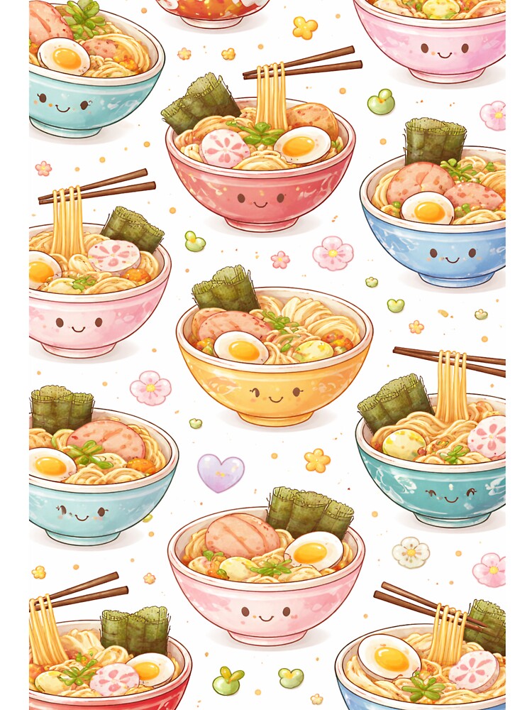 Kawaii Ramen Bowl Pattern – Japanese Food Aesthetic by DrizzyV