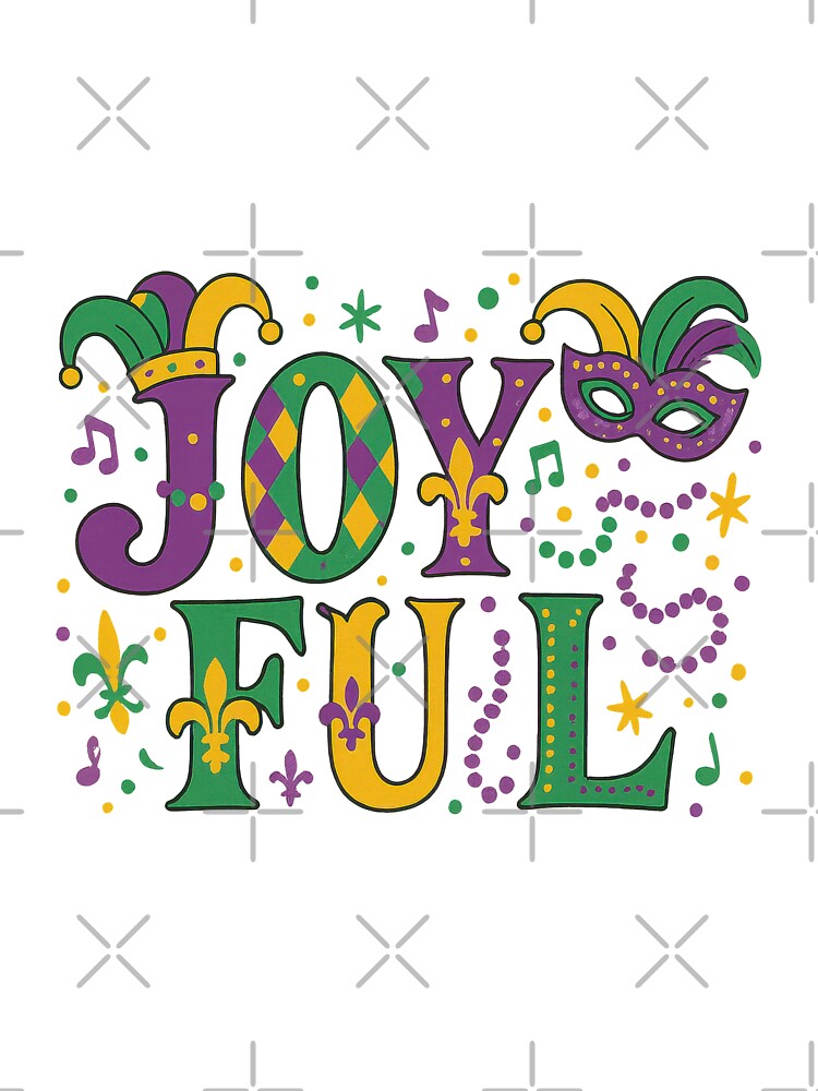 Joyful – Mardi Gras Party Typography Design by inkoutninja