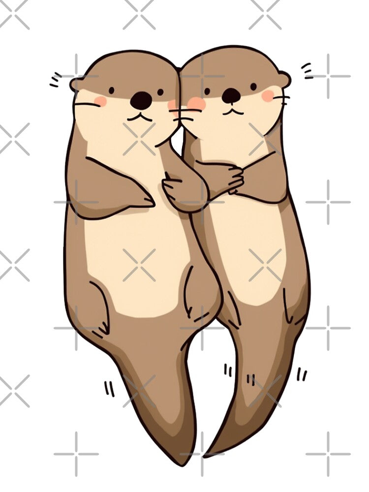 Adorable Otter Couple Cute Animal Love by SOUFIANE1991