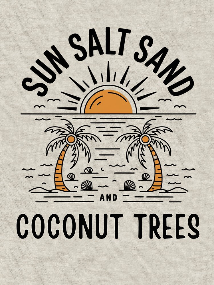 Sun Sand Coconut Trees Graphic for Tropical Beach Apparel by HustleBossLady247