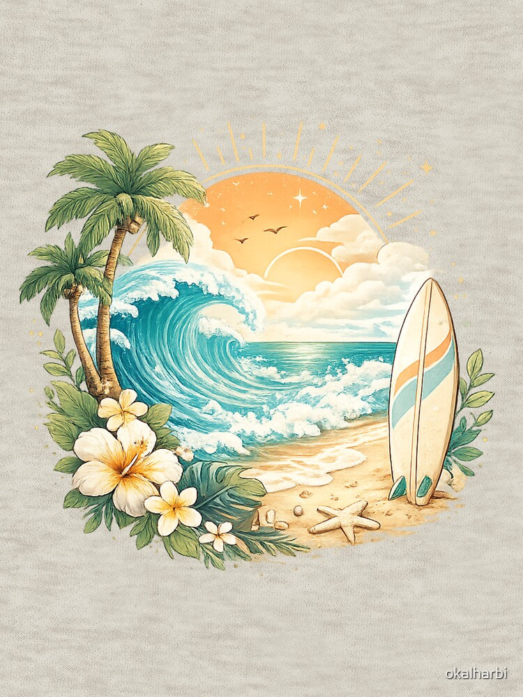 Vintage Tropical Surf Paradise - Golden Hour Vibe by okalharbi