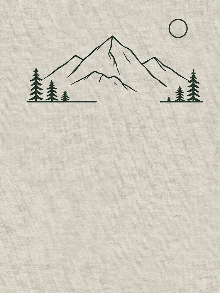 Mystic Mountain Forest Line Art | Minimalist Nature Aesthetic | Retro Wilderness Design by NBT-NOVA